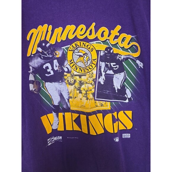 Vintage Minnesota Vikings 1990 Salem Sportswear T-shirt NFL Football Mens XL - Picture 2 of 9